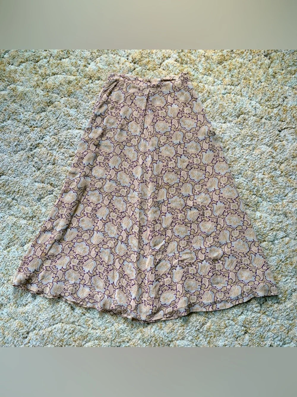 Tan Paisley Maxi Skirt - Picture 2 of 4
